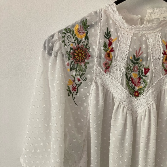 Embroidered Victorian Inspired Boho Blouse XS - Picture 4 of 11